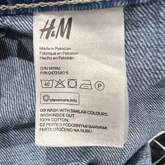 h&m &denim Unisex Uni Dungaree Jean Overalls Size Large - Picture 5 of 5